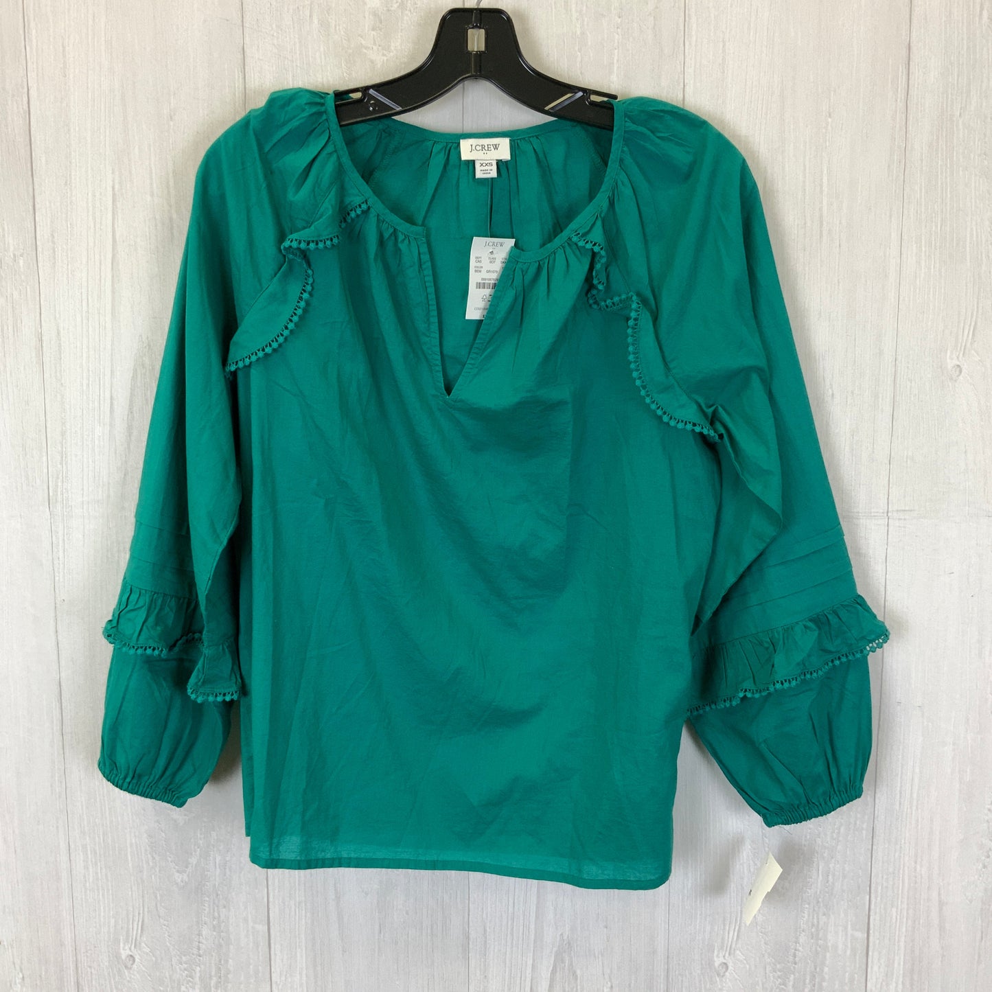 Top Long Sleeve By J. Crew In Teal, Size: Xxs