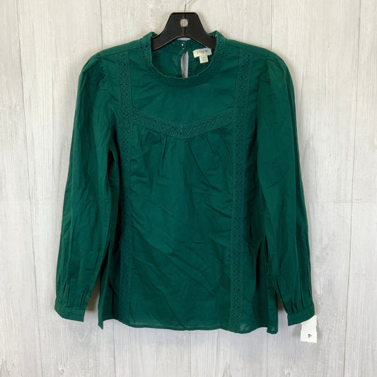 Top Long Sleeve By J. Crew In Green, Size: Xxs