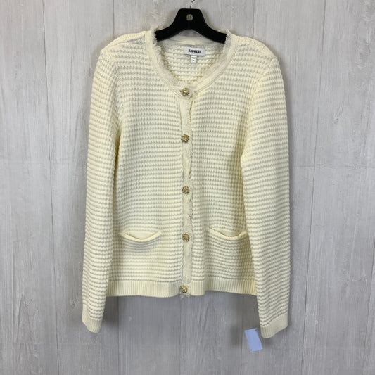 Sweater Cardigan By Express In Cream, Size: Xl