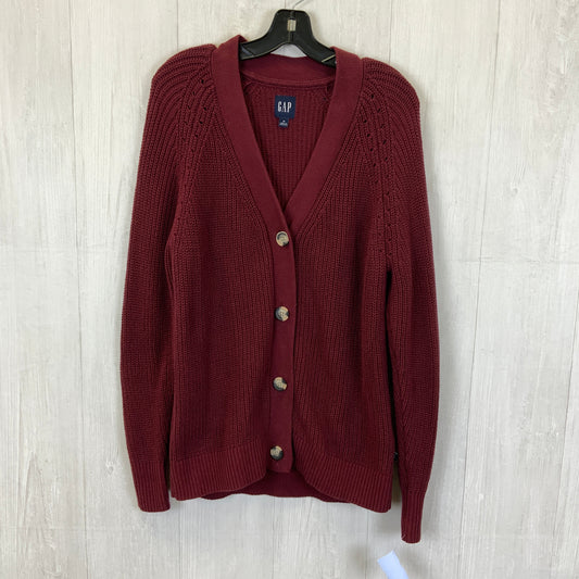 Sweater Cardigan By Gap In Maroon, Size: M