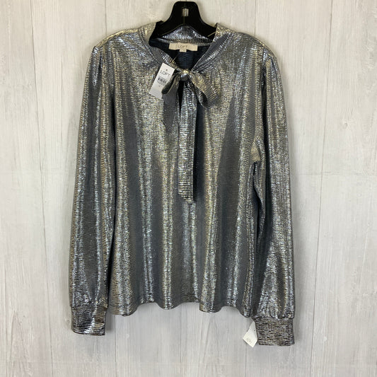 Top Long Sleeve By Loft In Silver, Size: M