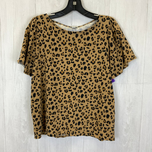 Top Short Sleeve Basic By J. Crew In Animal Print, Size: M