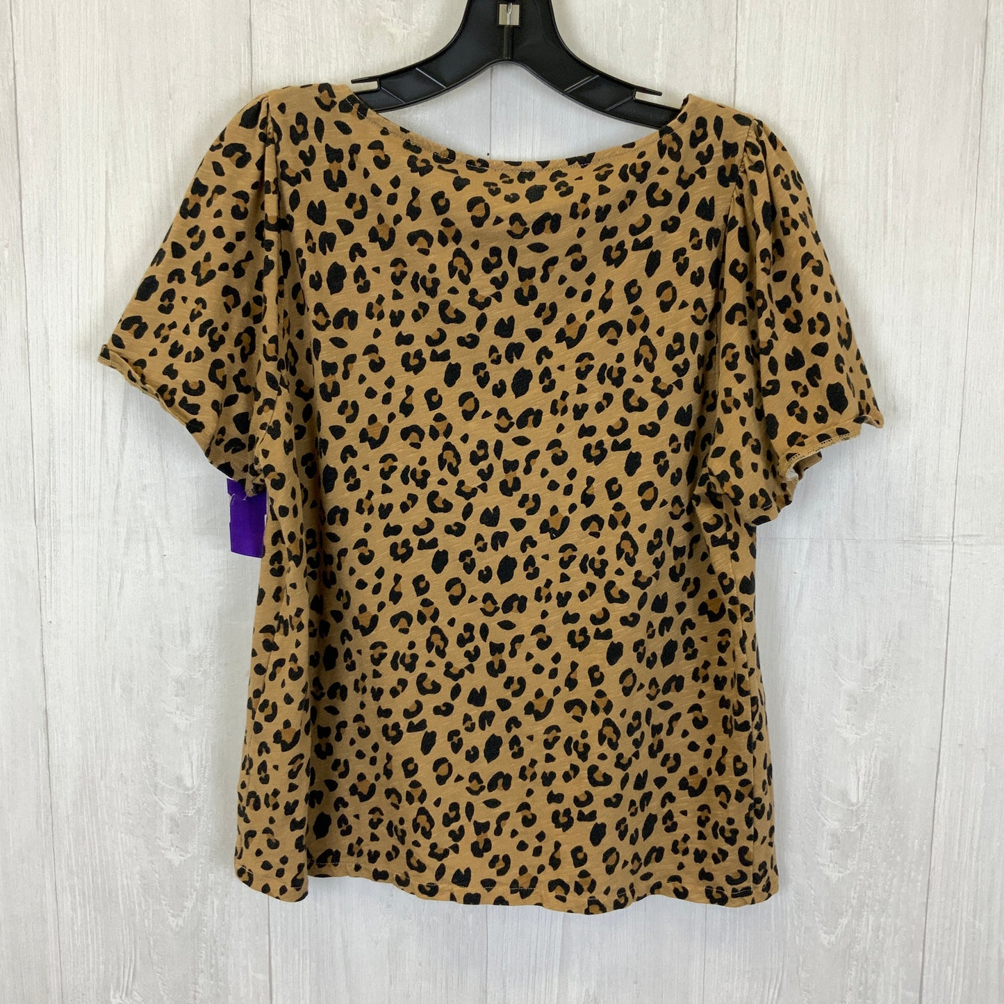 Top Short Sleeve Basic By J. Crew In Animal Print, Size: M