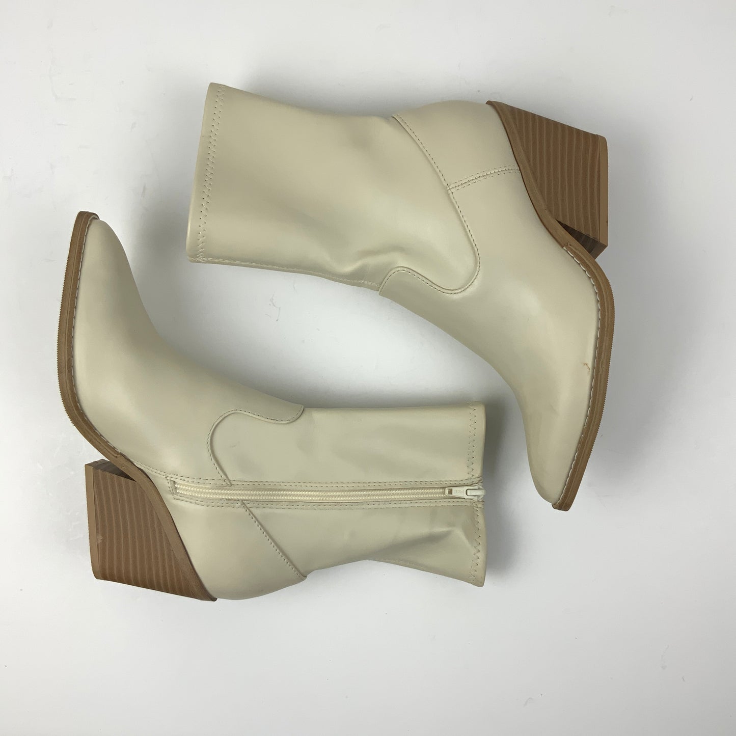 Boots Mid-calf Heels By Universal Thread In Cream & Tan, Size: 6