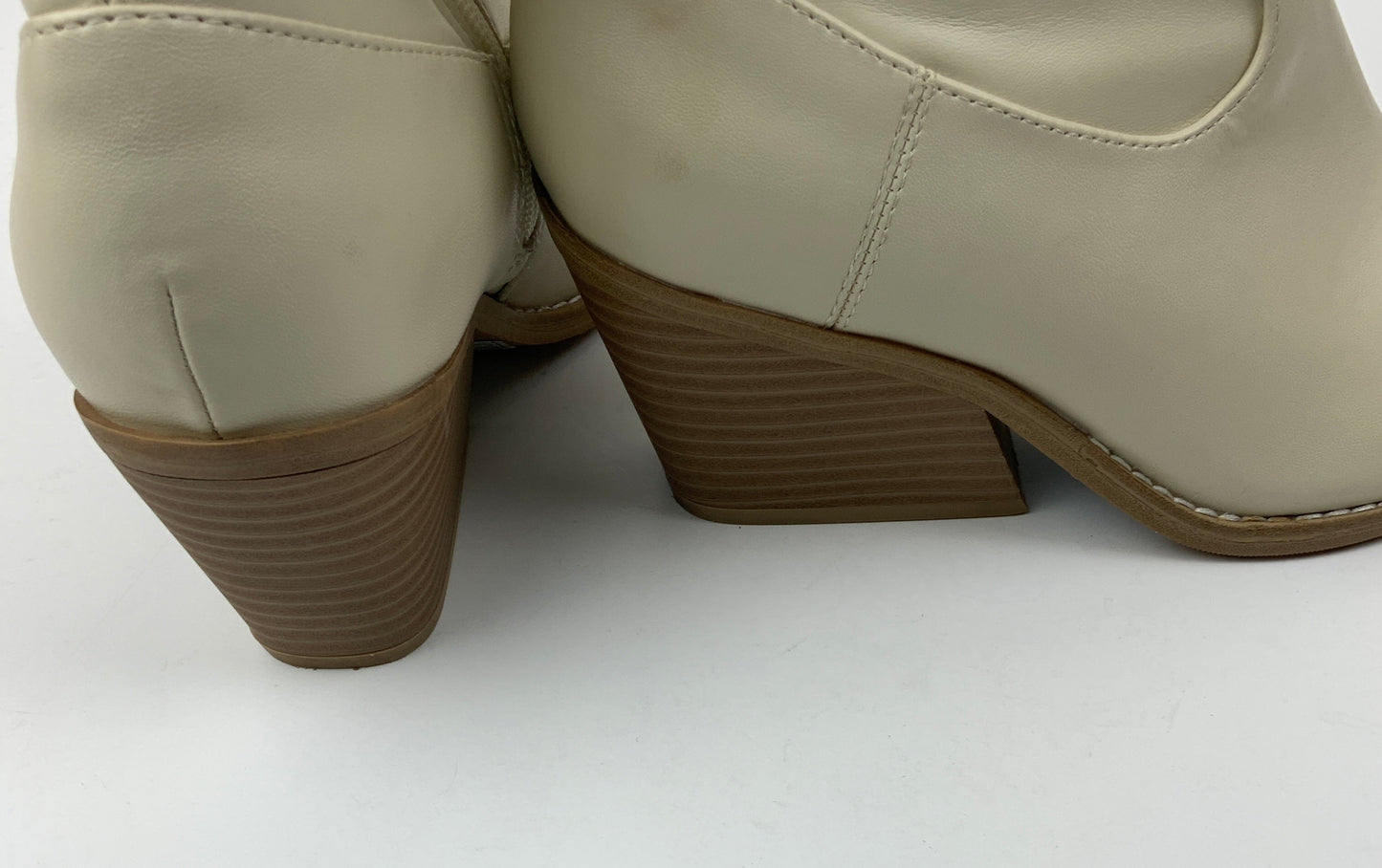 Boots Mid-calf Heels By Universal Thread In Cream & Tan, Size: 6