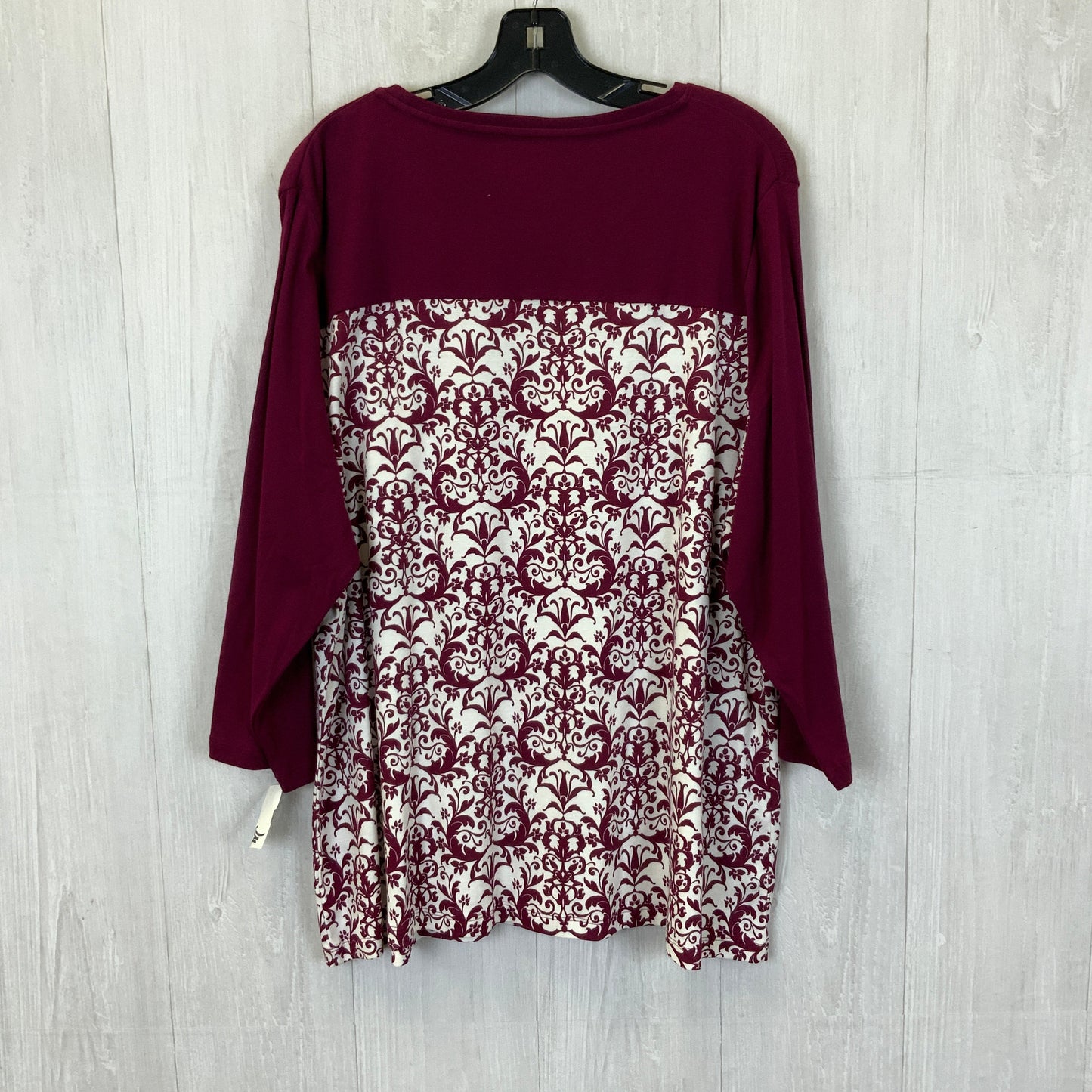 Top 3/4 Sleeve By Kim Rogers In Red & White, Size: 3x