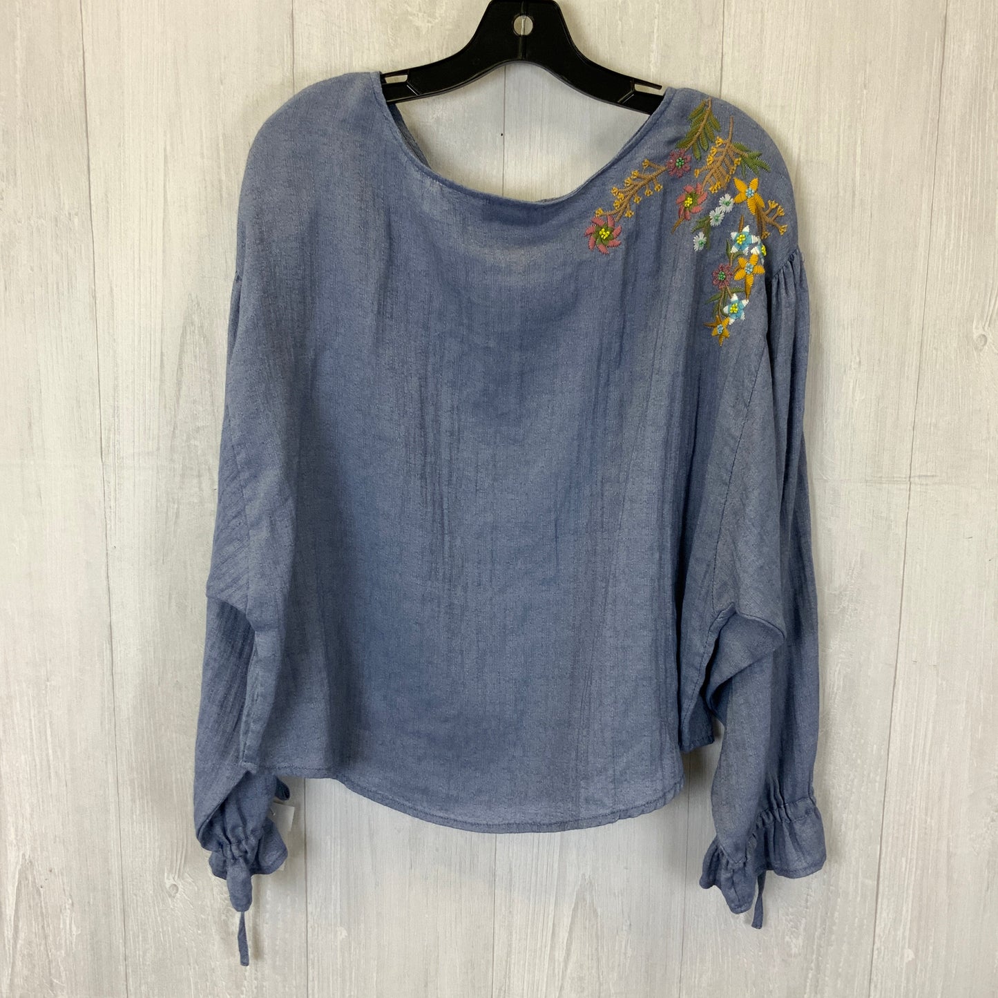 Top 3/4 Sleeve By Lucky Brand In Blue, Size: M