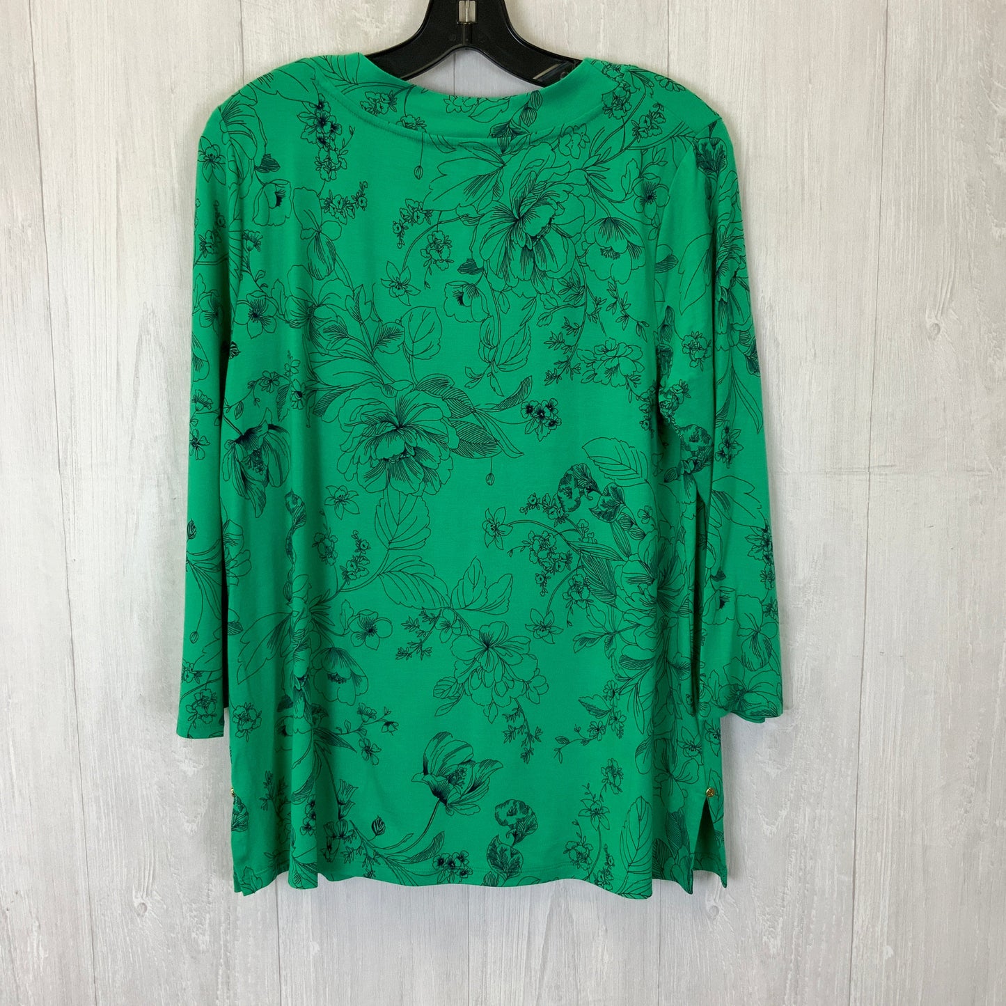 Top 3/4 Sleeve By Liz Claiborne In Green, Size: M