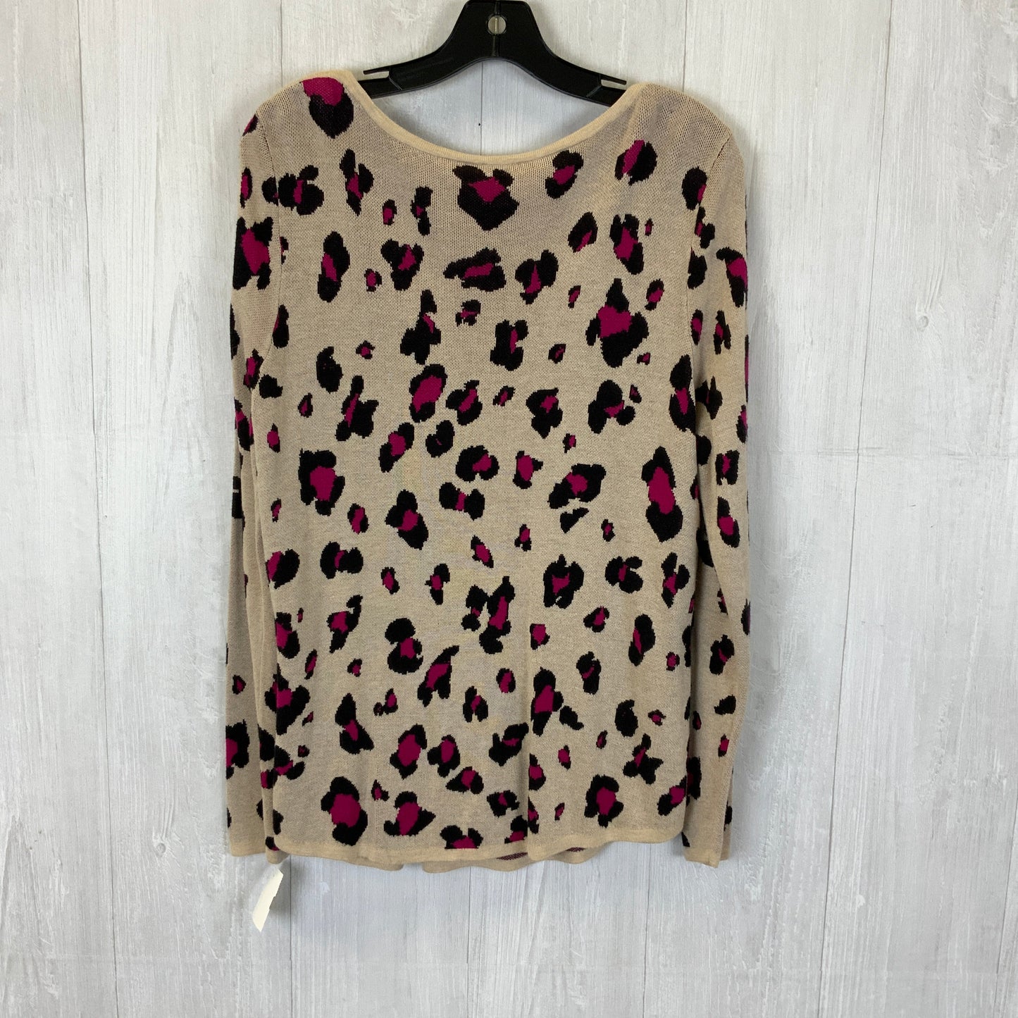 Top Long Sleeve By Chicos In Leopard Print, Size: L