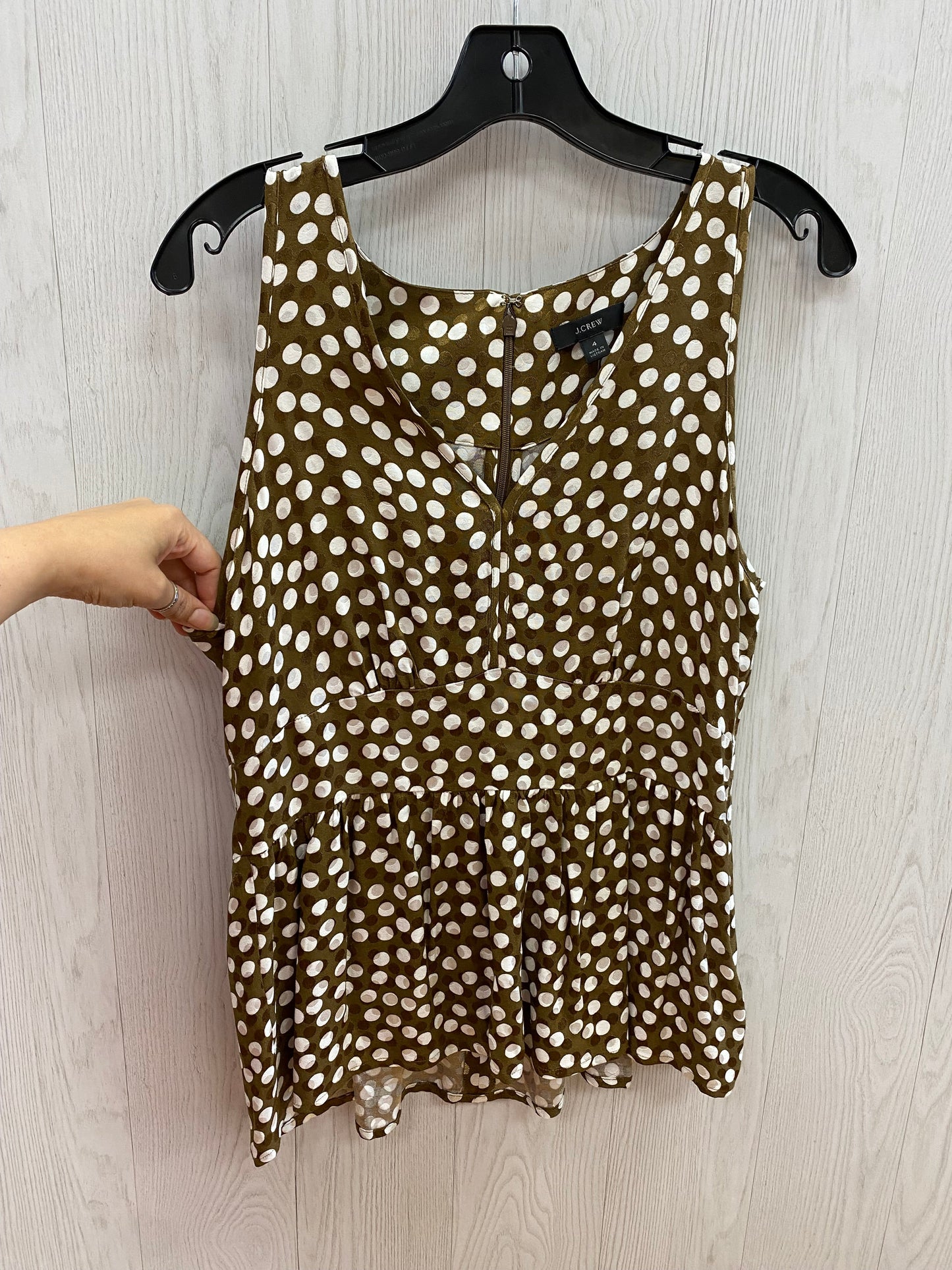 Polkadot Top Sleeveless J Crew, Size 4