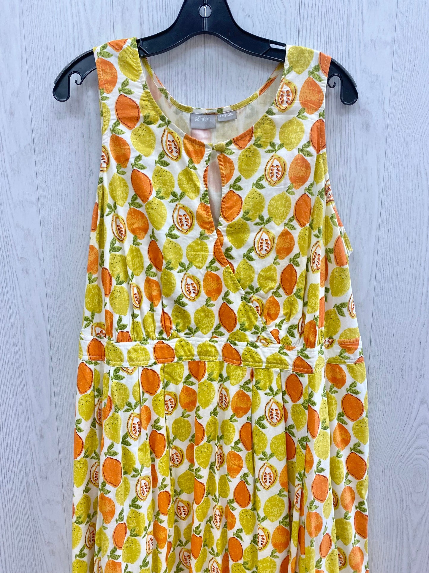 Orange & Yellow Dress Casual Maxi Eshakti, Size 2x