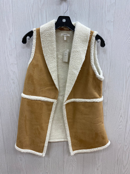 Vest Faux Fur & Sherpa By Maurices In Brown & Cream, Size: S