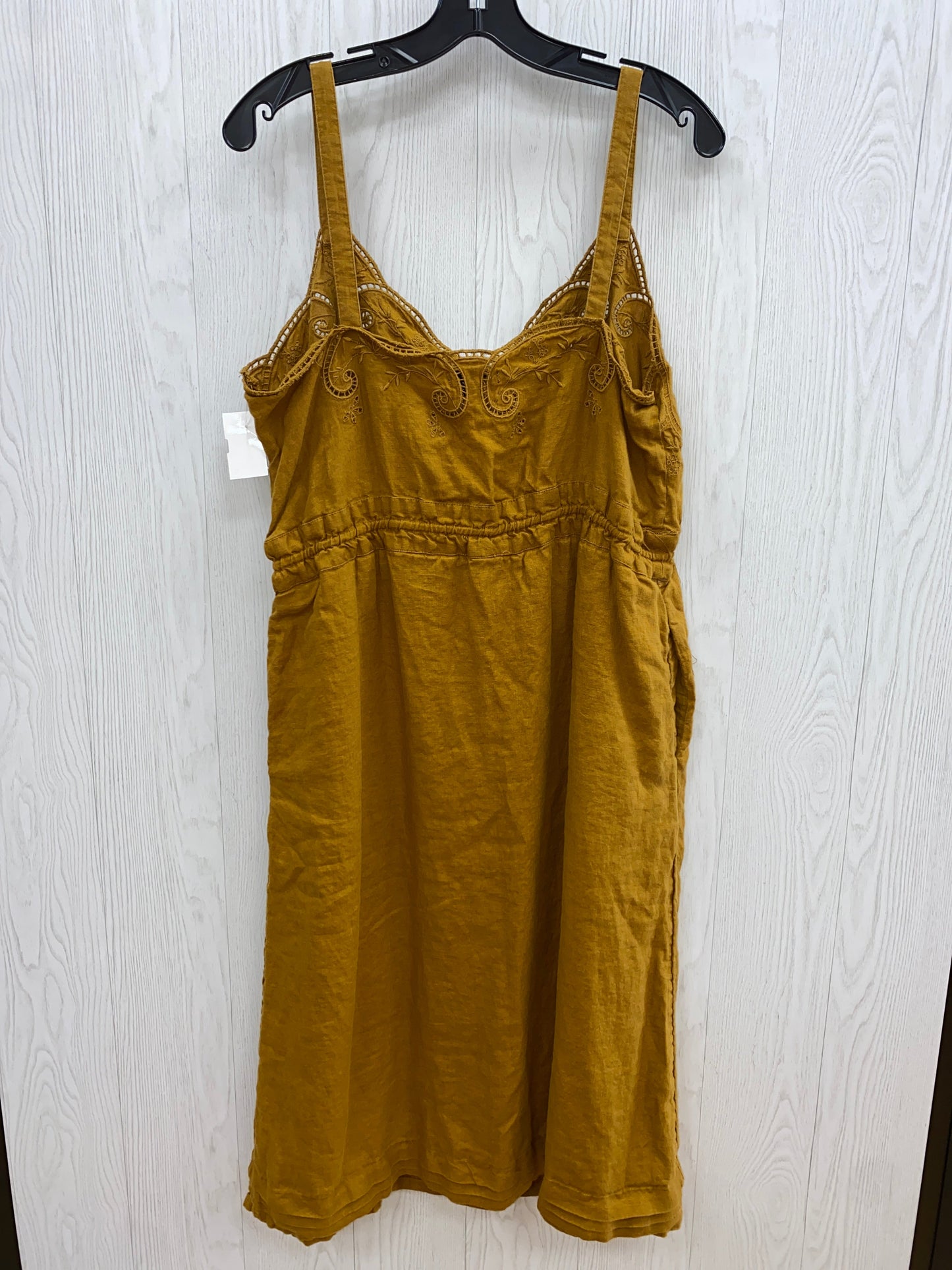 Gold Dress Casual Midi J. Crew, Size 14