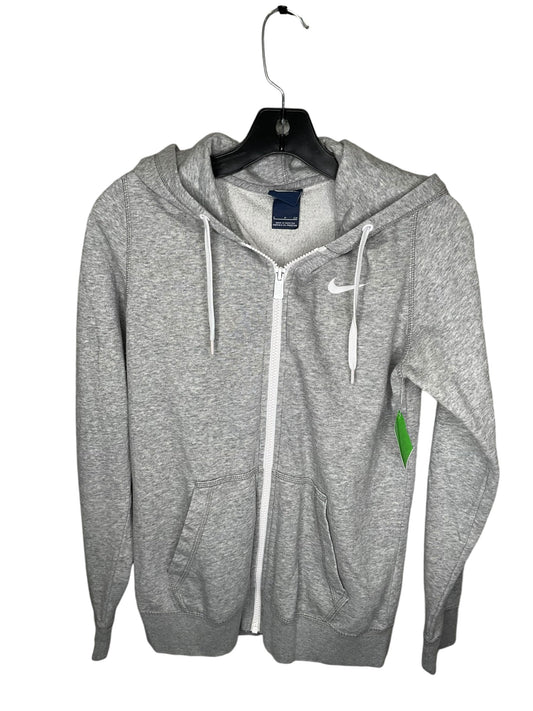 Athletic Jacket By Nike In Grey, Size: S