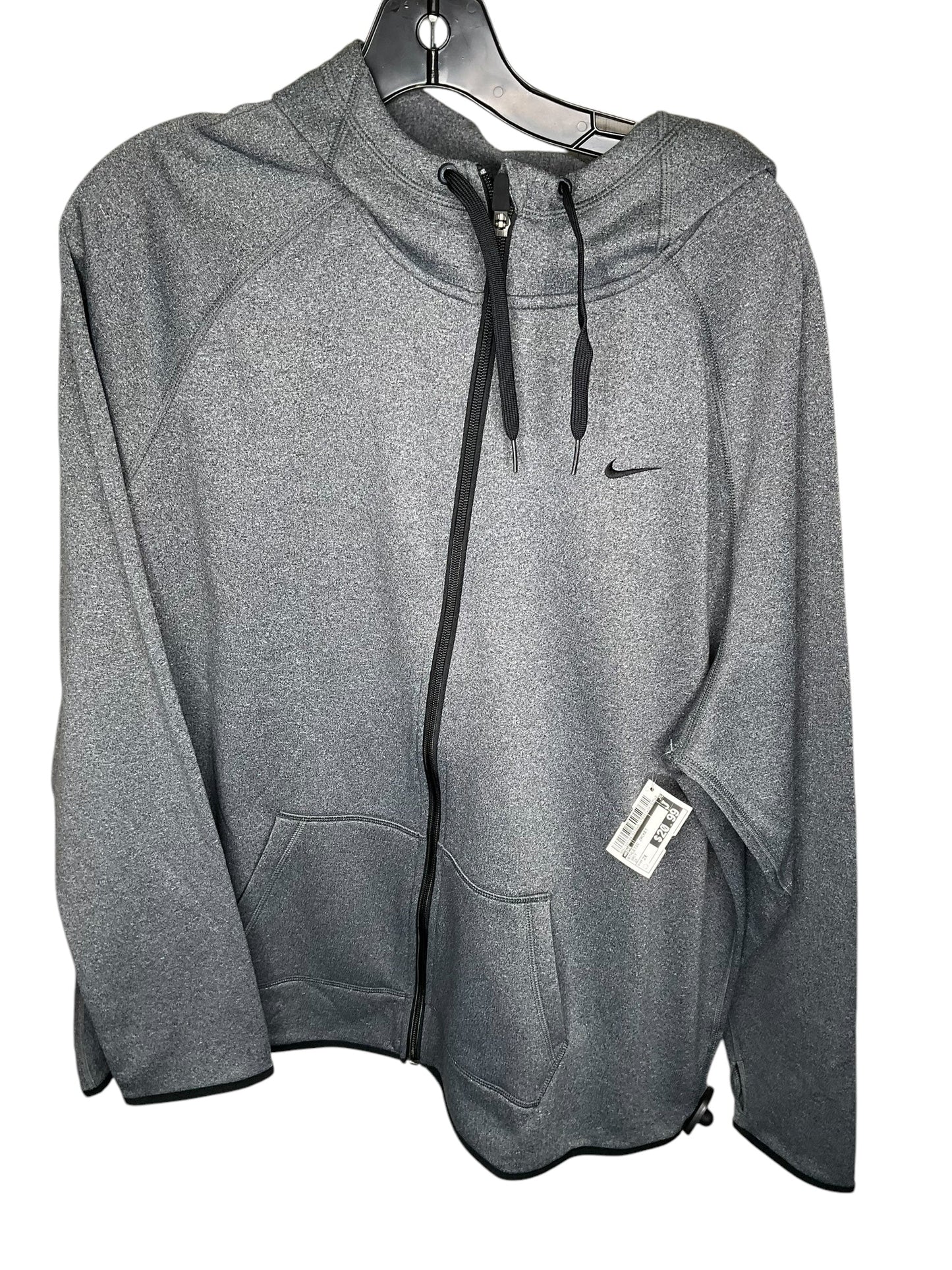 Athletic Jacket By Nike In Grey, Size: 2x