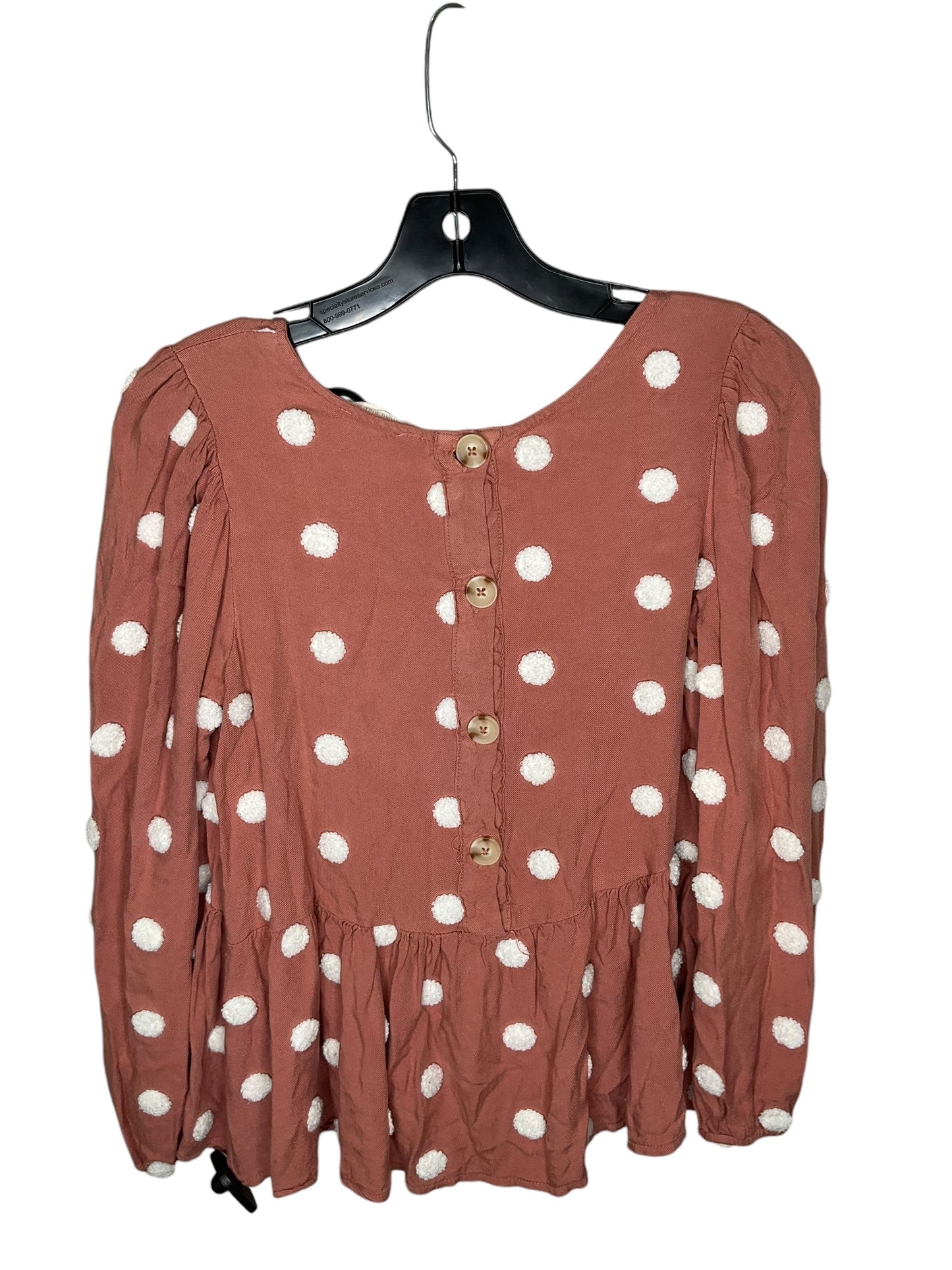 Top Long Sleeve By Altard State In Polkadot Pattern, Size: S