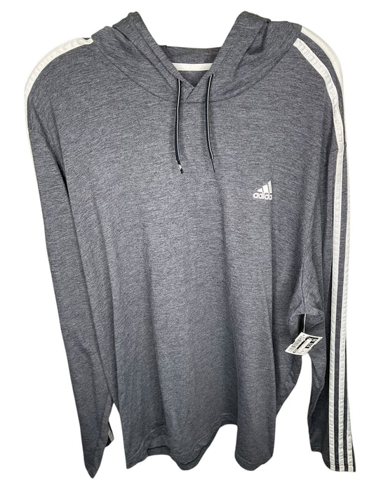 Athletic Top Long Sleeve Hoodie By Adidas In Grey, Size: 2x