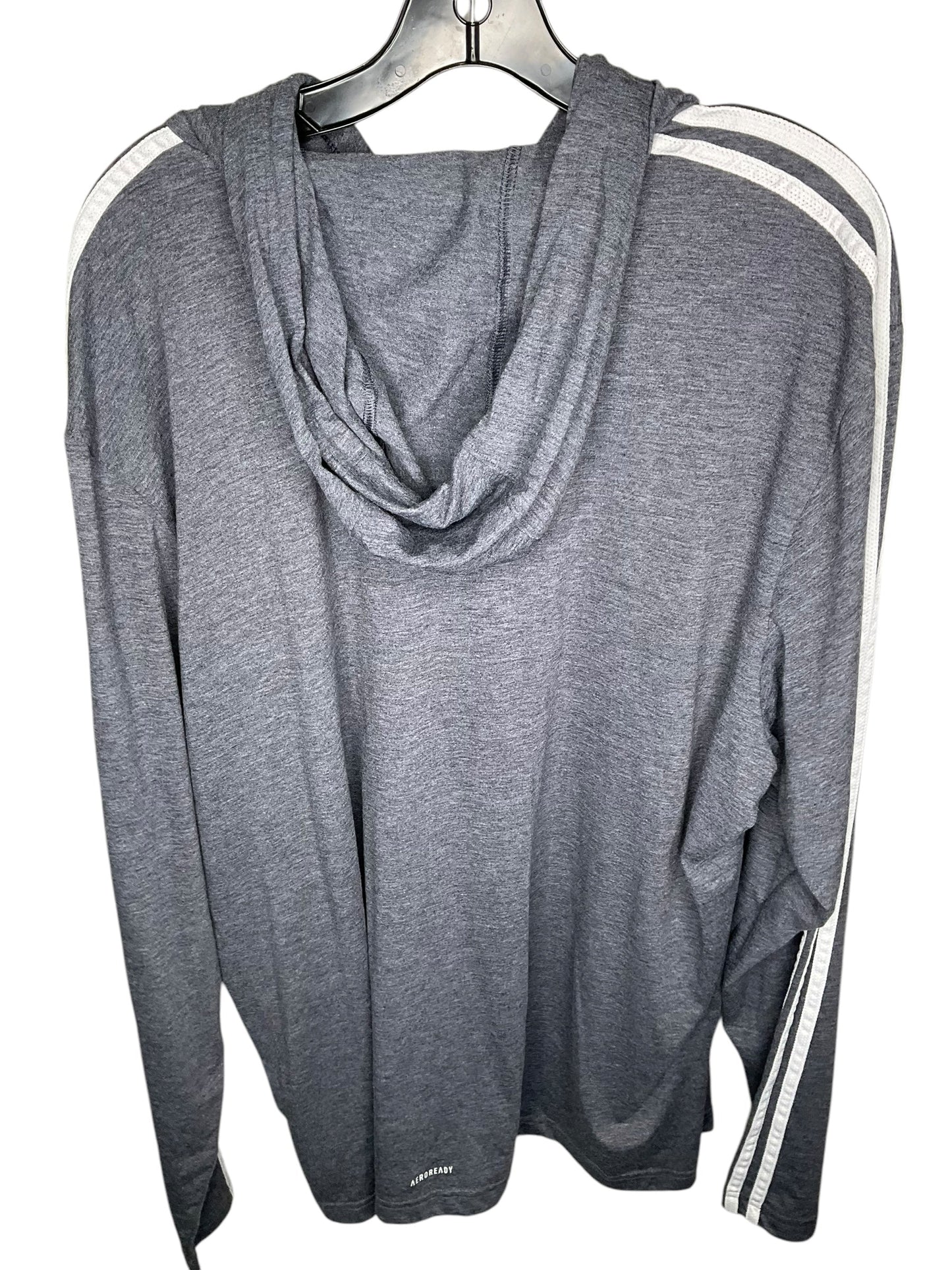 Athletic Top Long Sleeve Hoodie By Adidas In Grey, Size: 2x