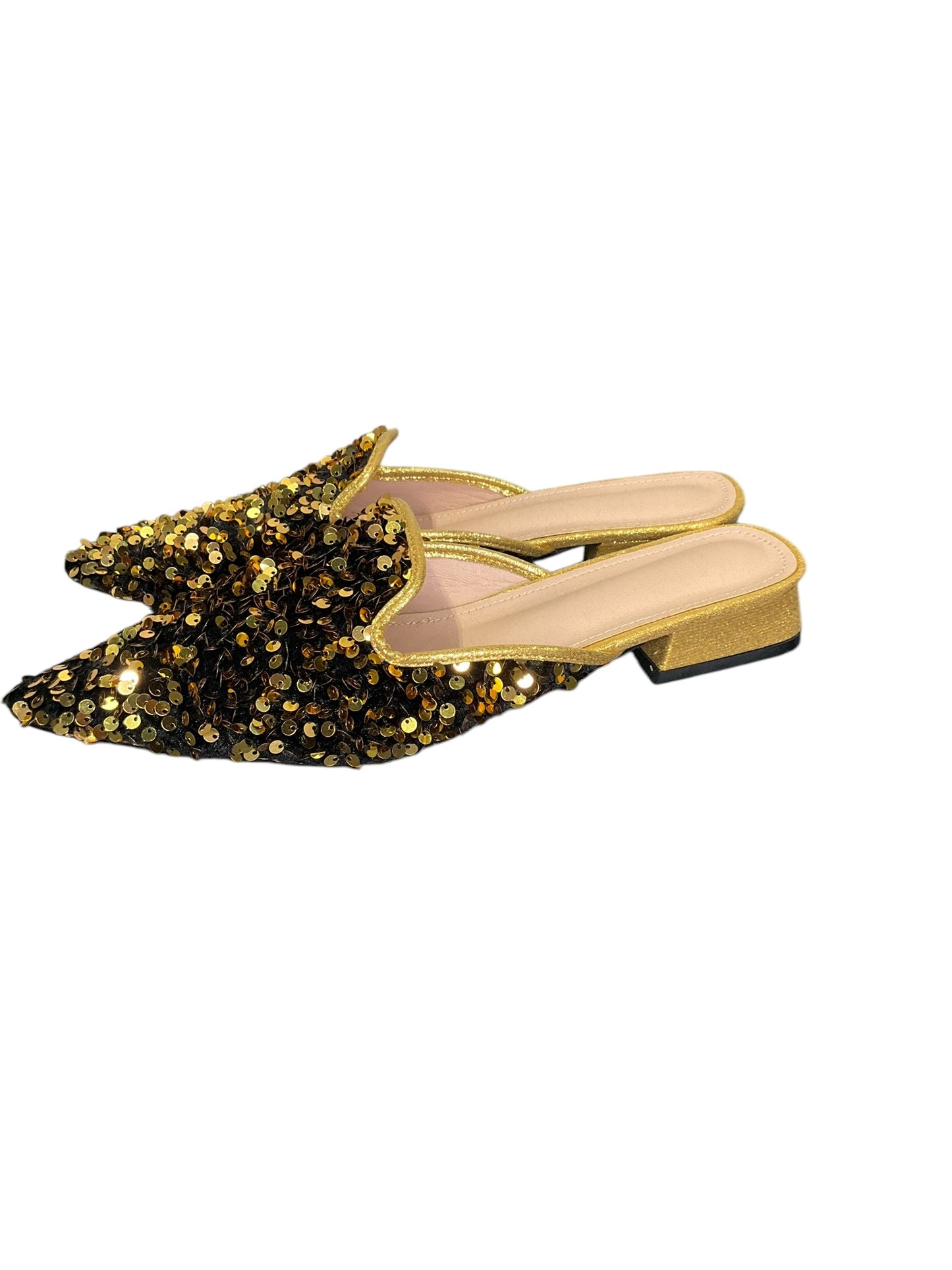 Shoes Flats By Clothes Mentor In Gold, Size: 10