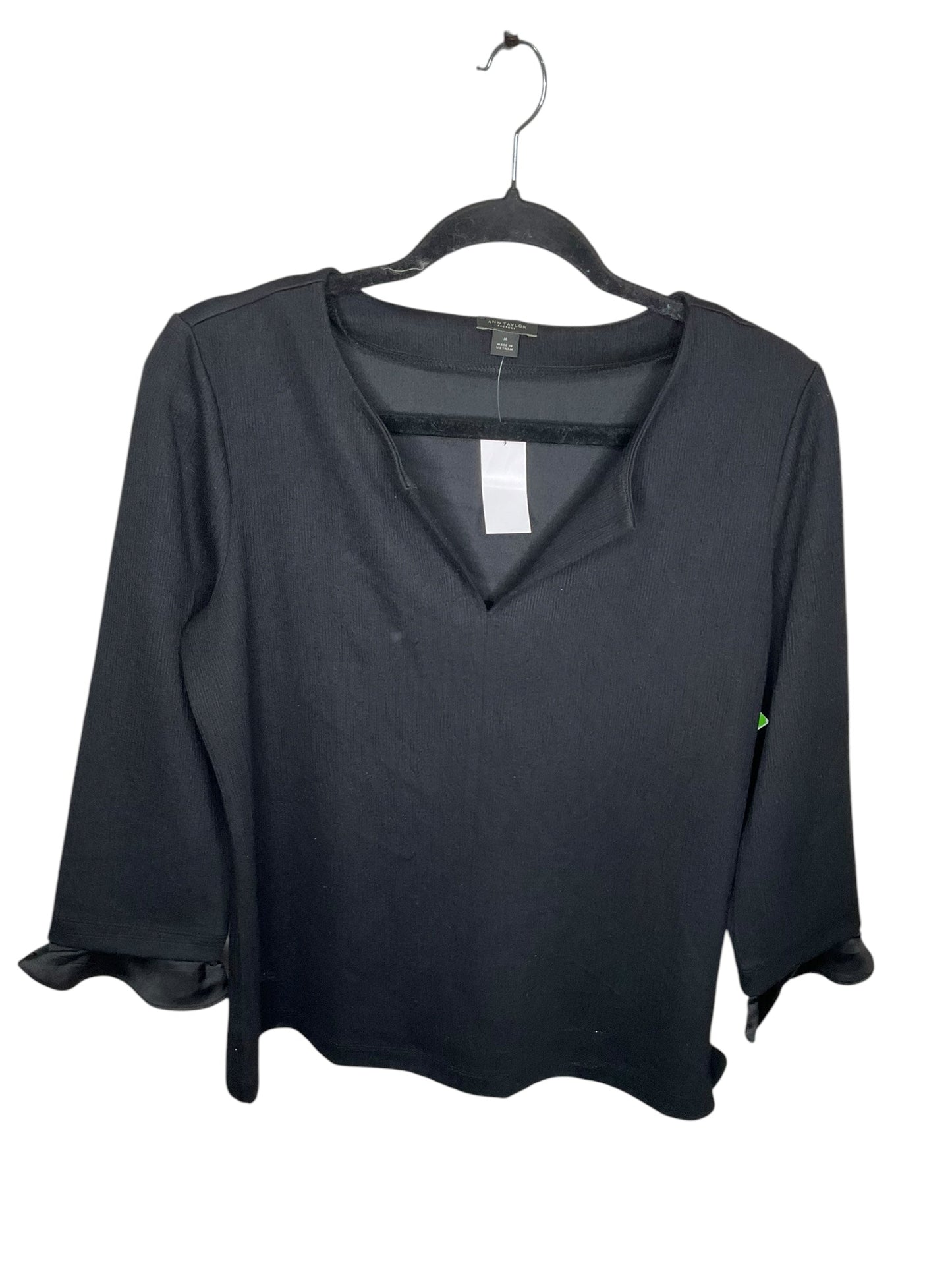 Top Long Sleeve By Ann Taylor In Black, Size: M