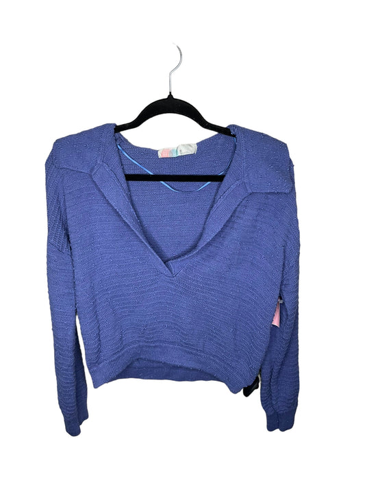 Sweatshirt Collar By Free People In Blue, Size: Xs