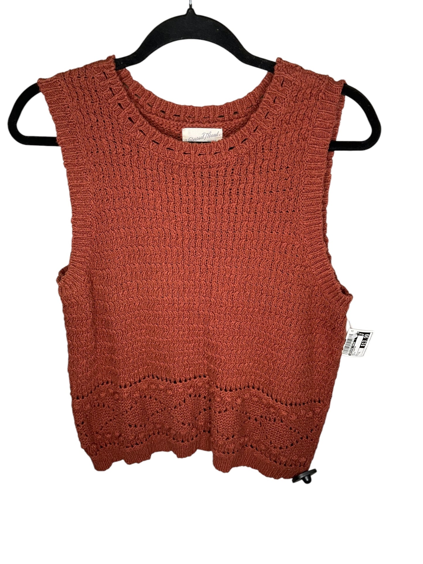 Vest Sweater By Universal Thread In Brown, Size: Xl