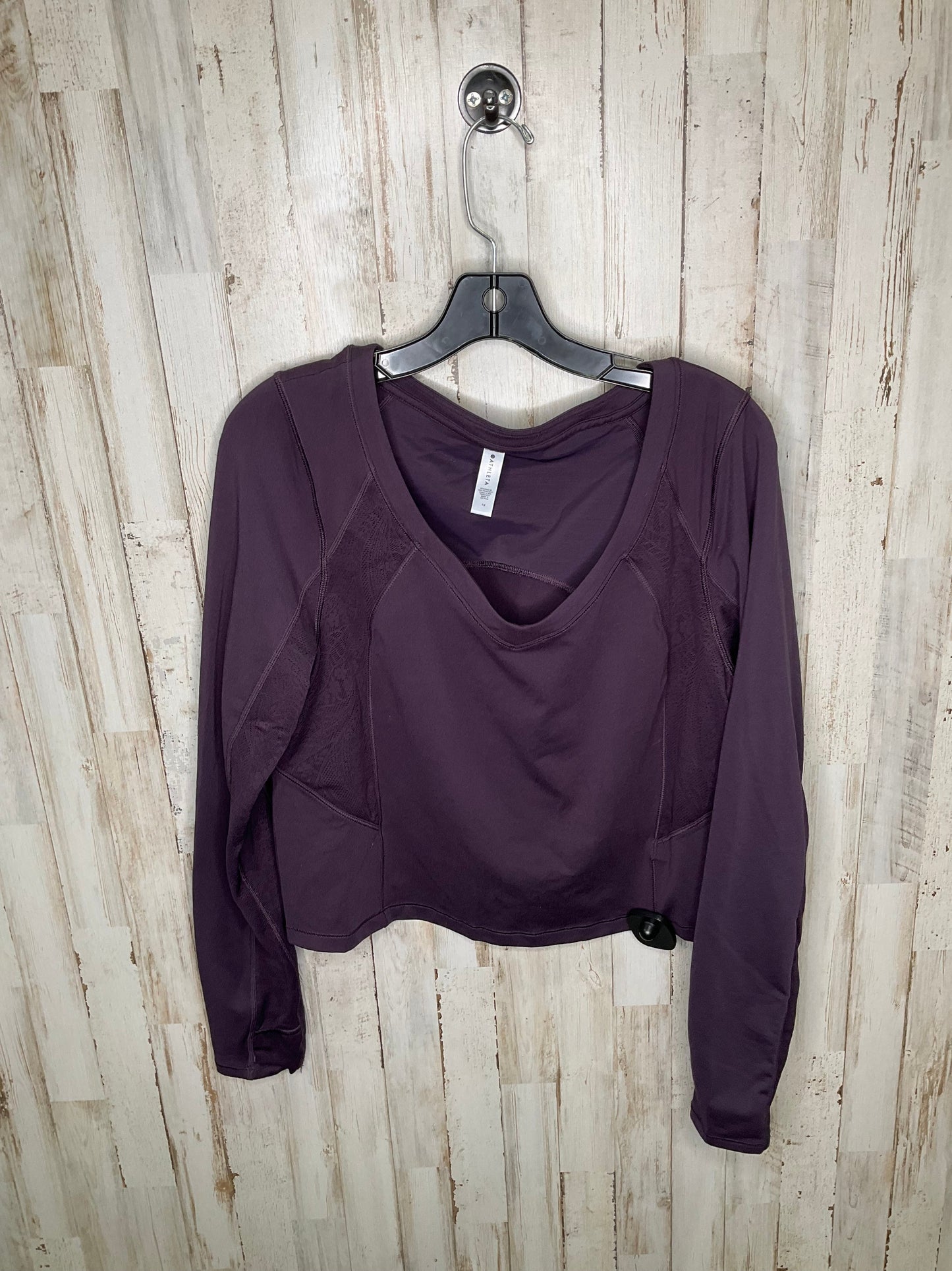 Purple Athletic Top Long Sleeve Crewneck Athleta, Size 1x