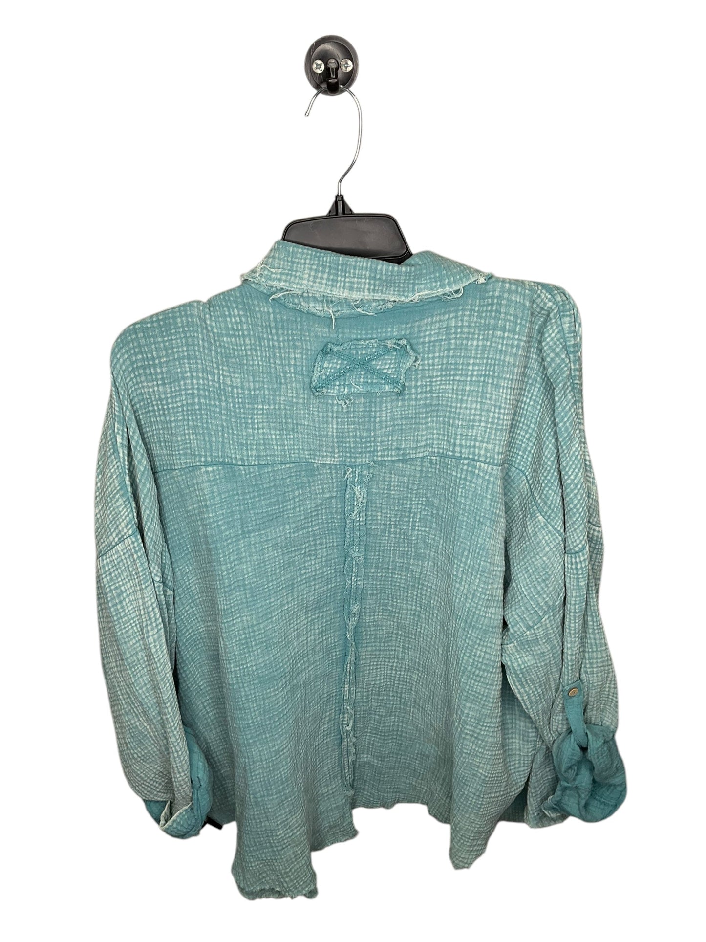 Top Long Sleeve By Zenana Outfitters In Blue, Size: 2x