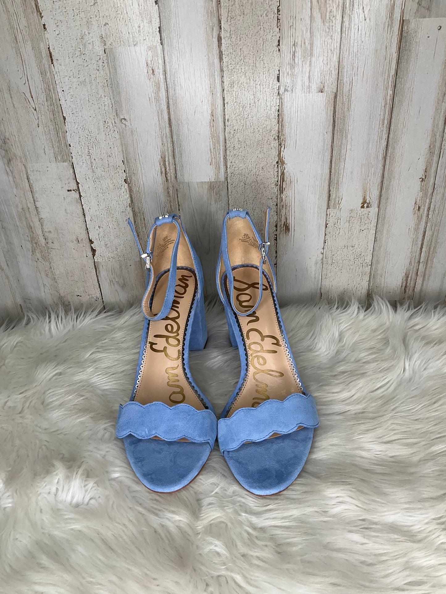 Blue Shoes Heels Block Sam Edelman, Size 8.5