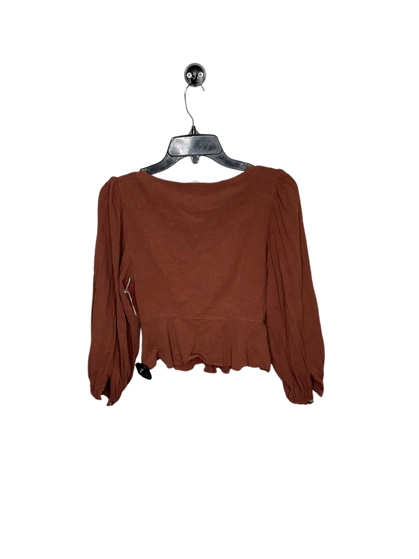 Top Long Sleeve By Altard State In Brown, Size: Xs