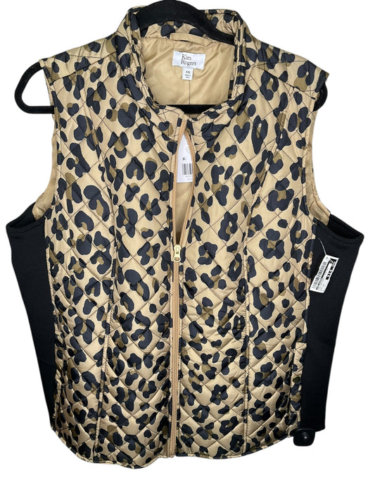 Vest Puffer & Quilted By Kim Rogers In Leopard Print, Size: 1x