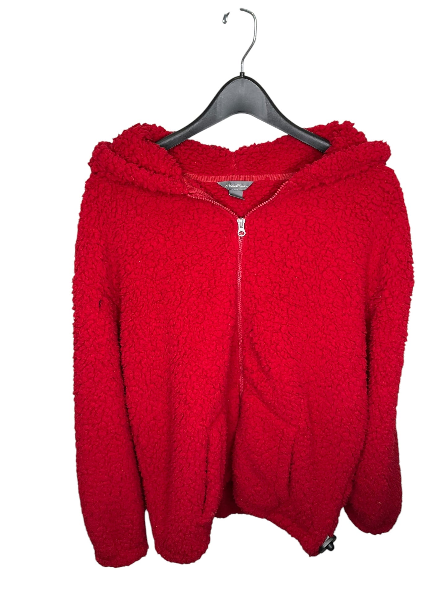 Jacket Faux Fur & Sherpa By Eddie Bauer In Red, Size: M