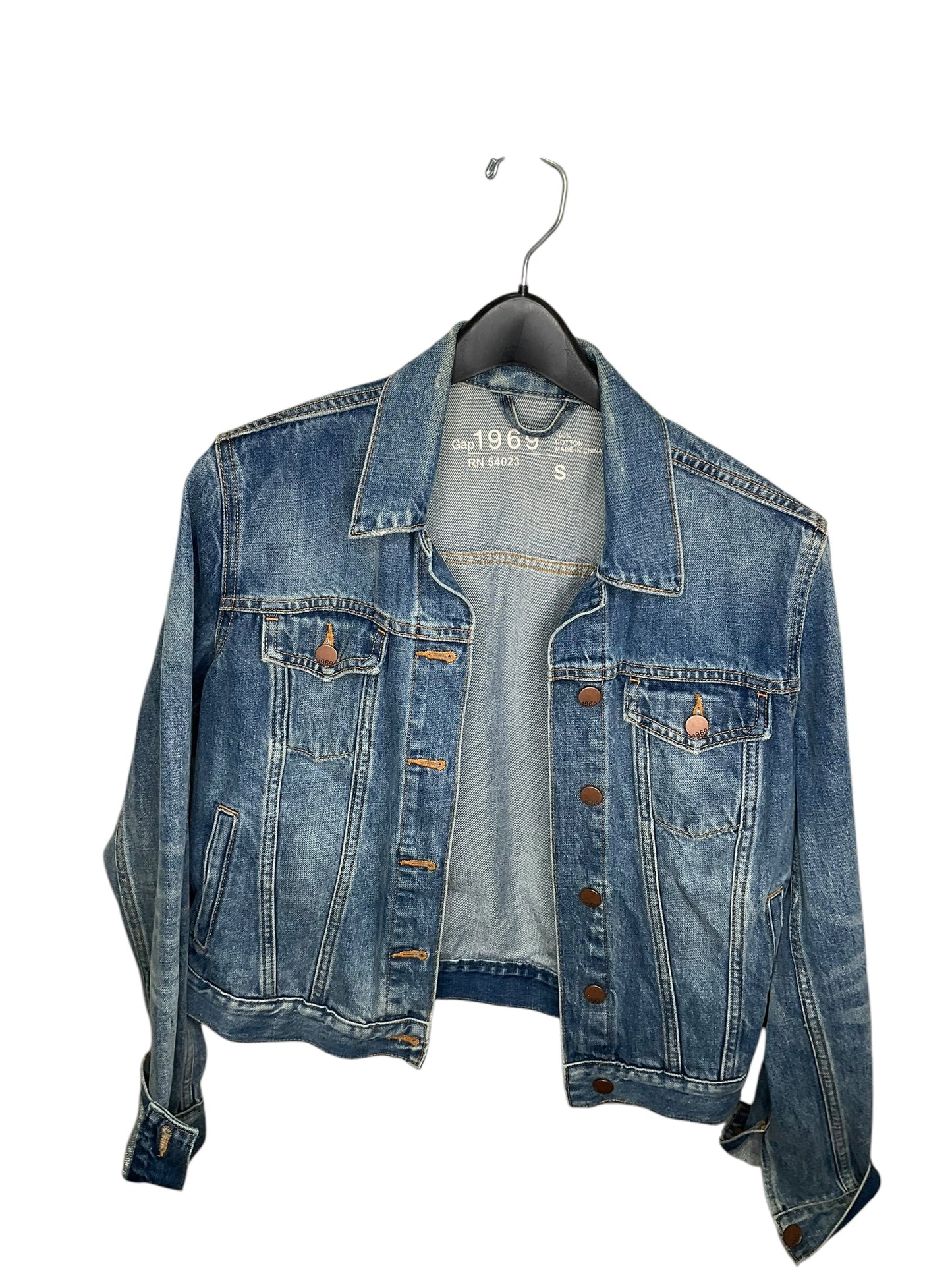 Jacket Denim By Gap In Blue Denim, Size: S