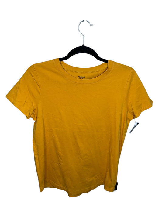 Top Short Sleeve By Madewell In Yellow, Size: M