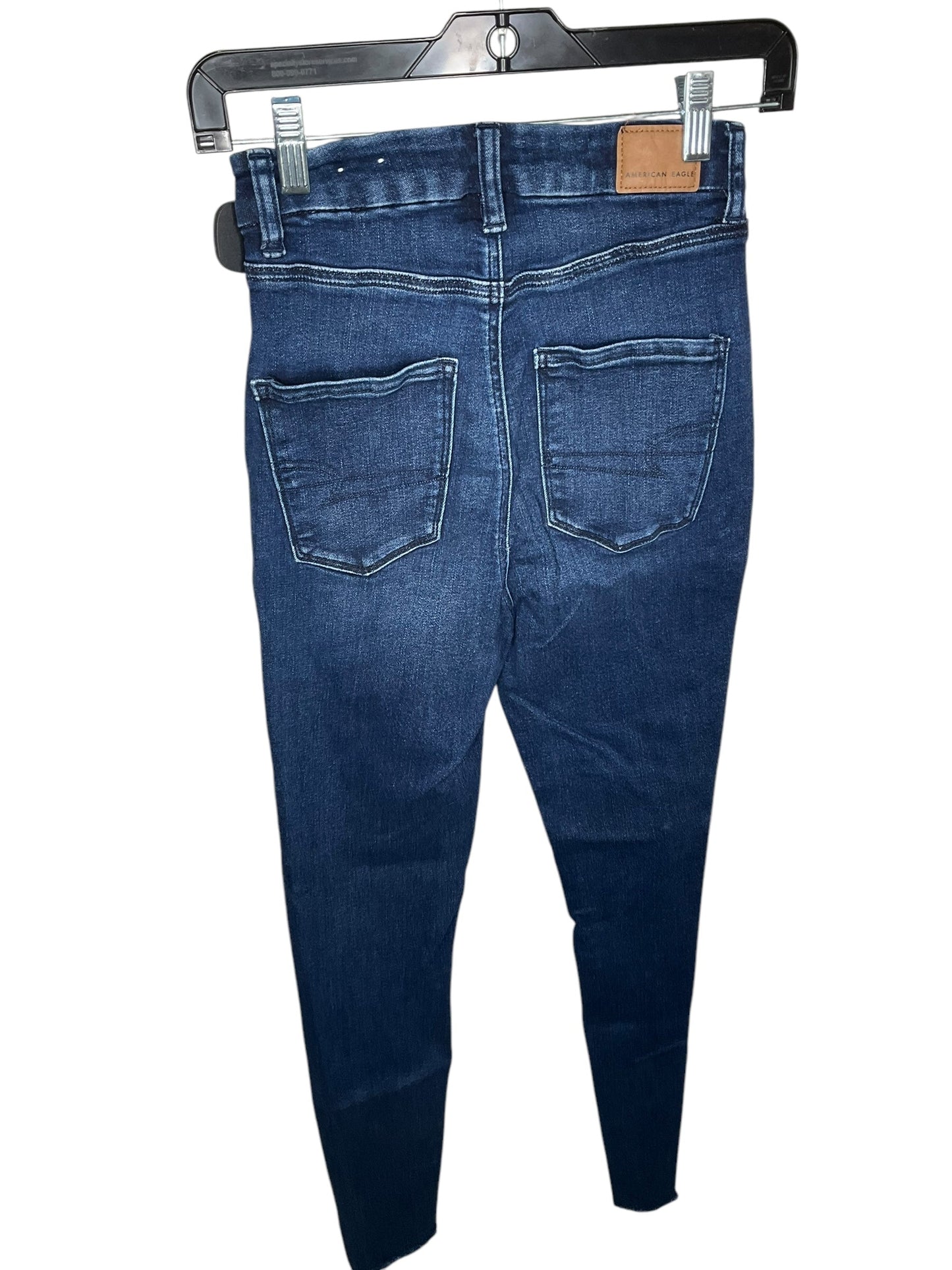 Jeans Straight By American Eagle In Blue Denim, Size: 0