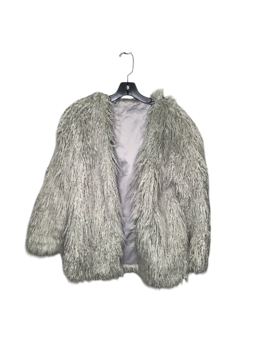 Jacket Faux Fur & Sherpa By Clothes Mentor In Grey, Size: S