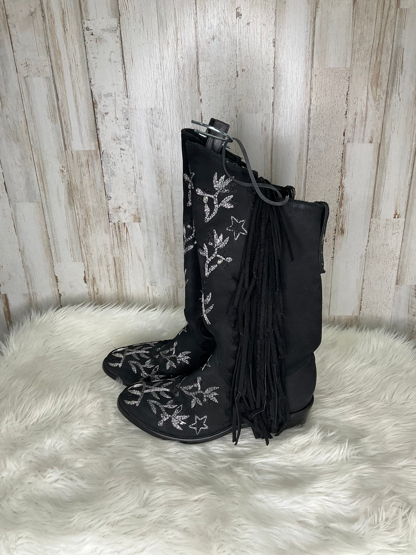 Black & Silver Boots Western Cma, Size 8.5