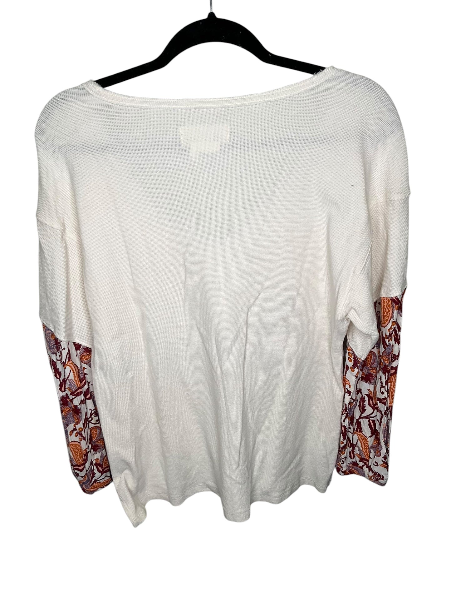 Top Long Sleeve By Anthropologie In Cream & Purple, Size: Xs