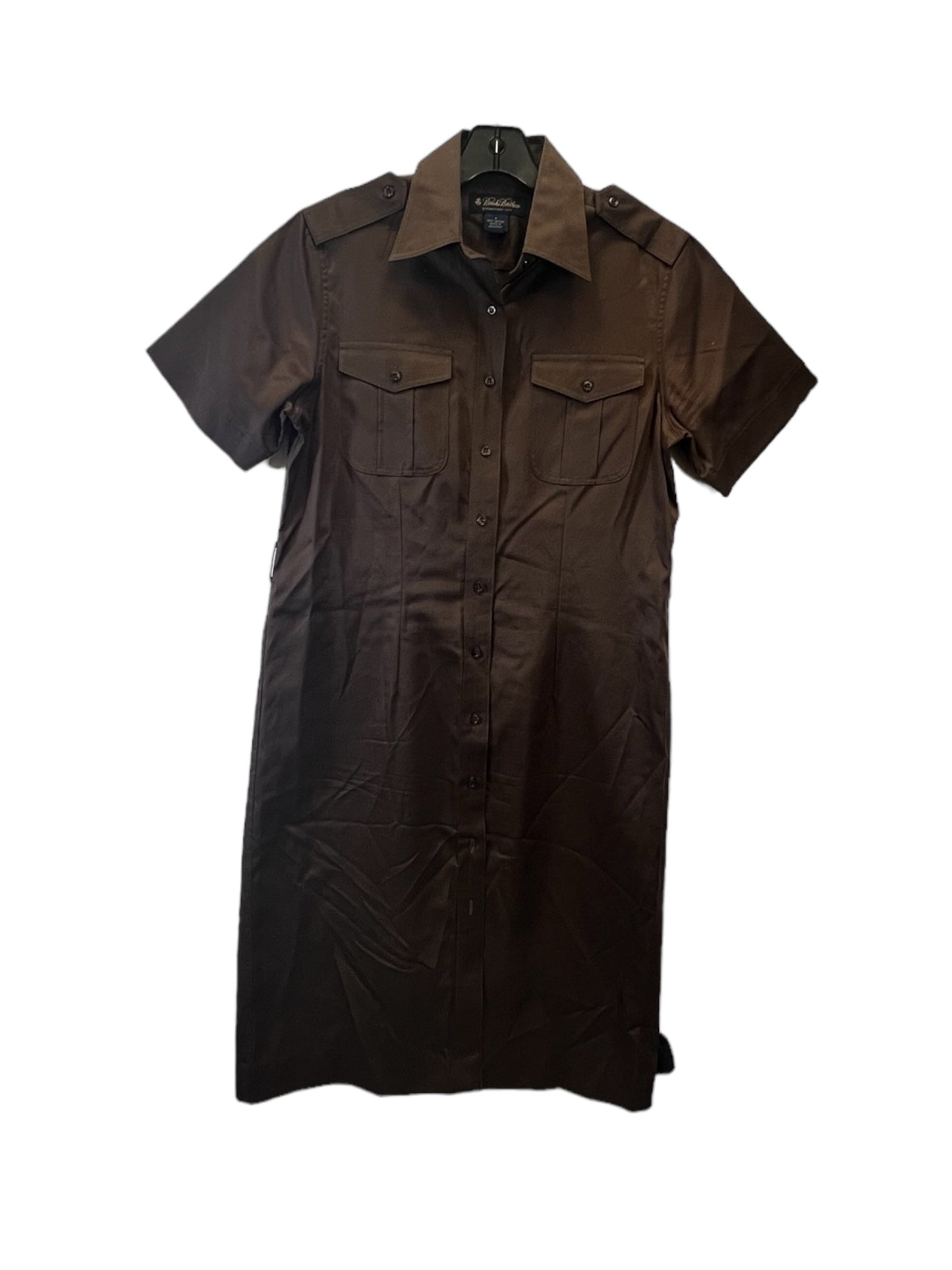 Dress Casual Midi By Brooks Brothers In Brown, Size: M