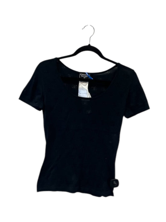 Top Short Sleeve Luxury Designer By Chanel In Black, Size: S