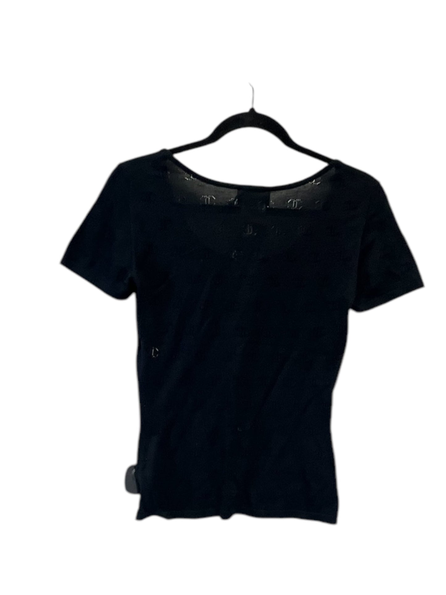 Top Short Sleeve Luxury Designer By Chanel In Black, Size: S