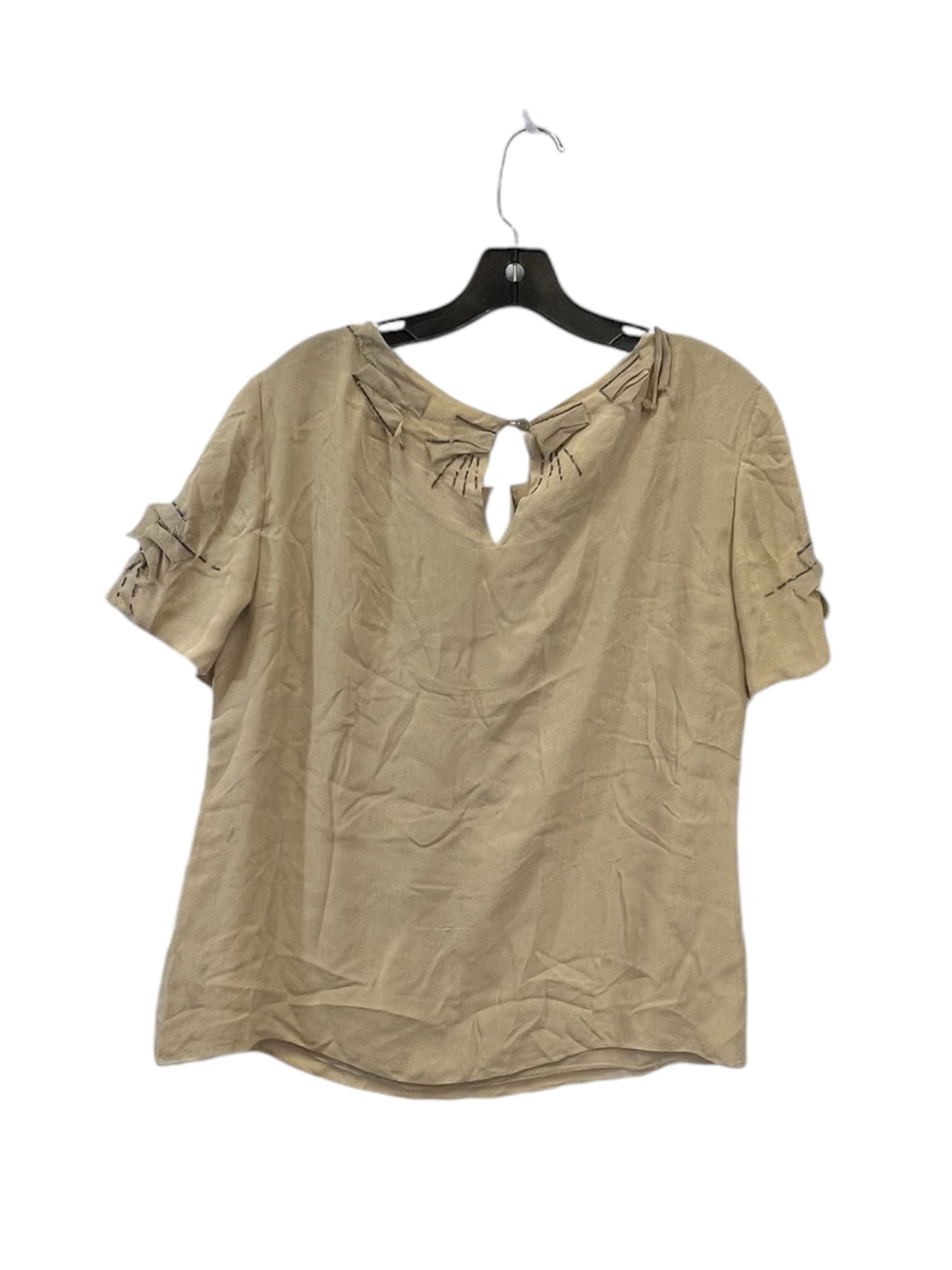 Top Short Sleeve Designer By Escada In Black & Tan, Size: S