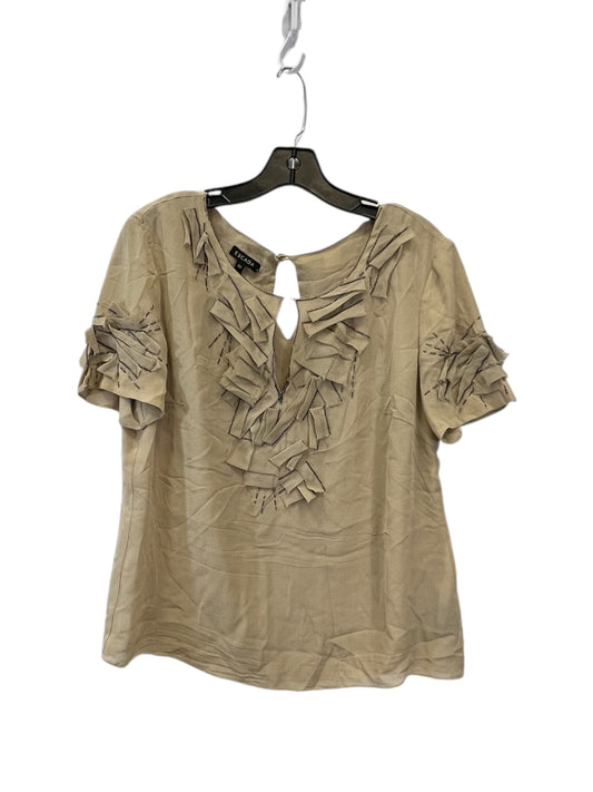 Top Short Sleeve Designer By Escada In Black & Tan, Size: S