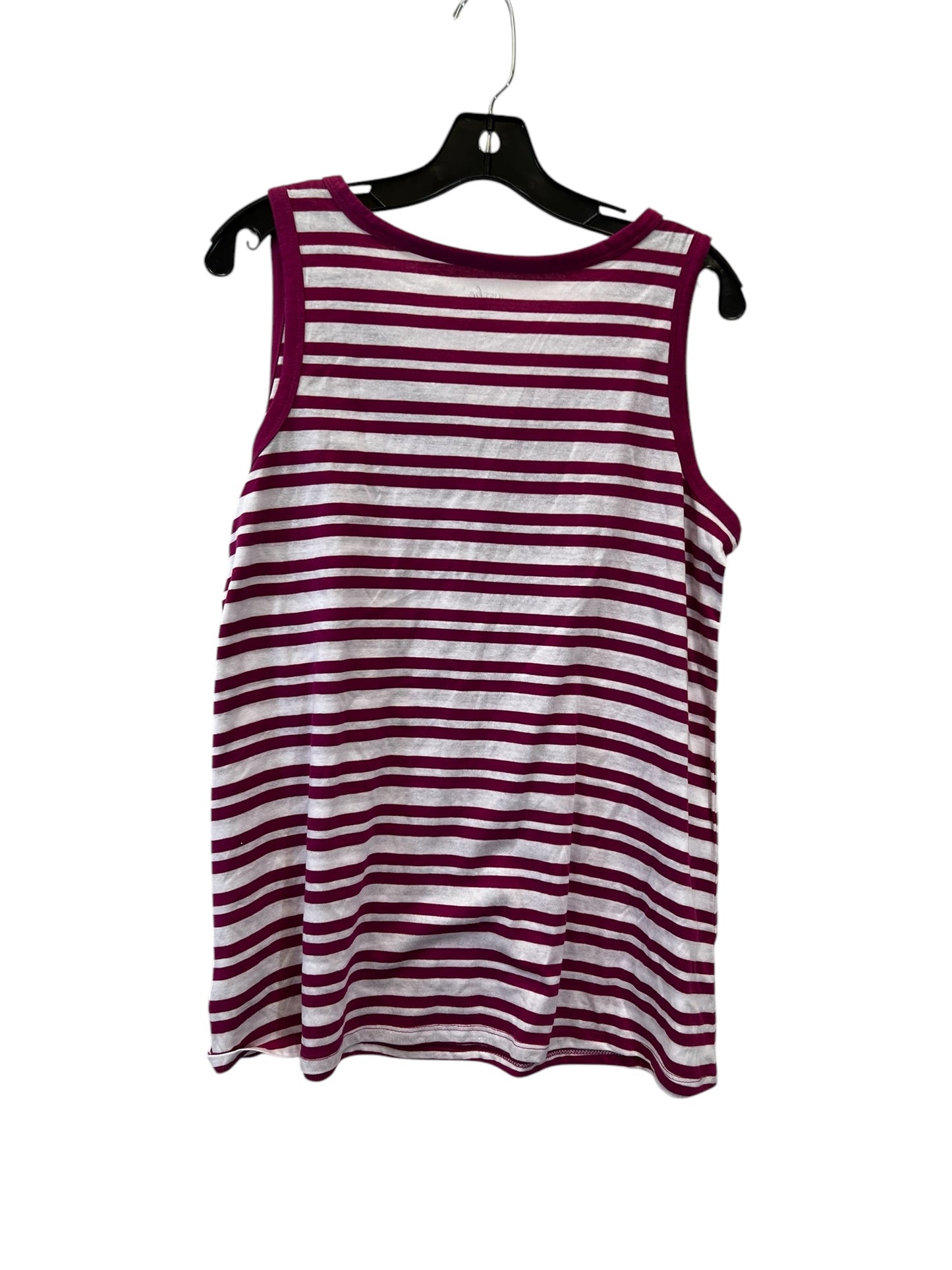 Top Sleeveless Basic By Just Be In Pink & White, Size: M