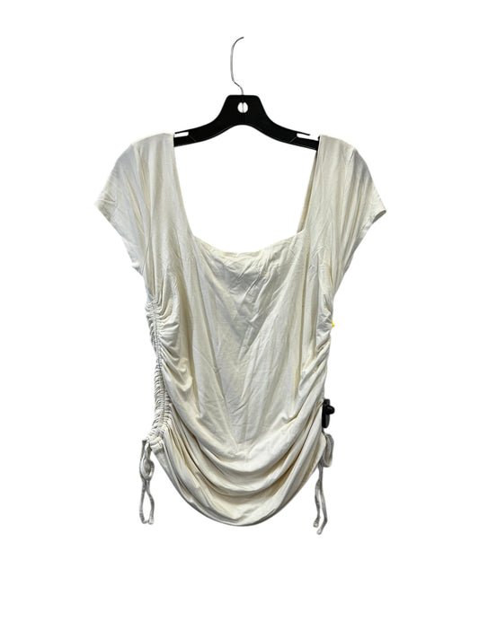 Top Short Sleeve By Express In Cream, Size: L