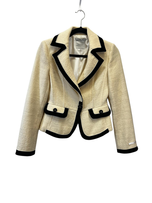 Blazer Designer By Finition Main In Black & Cream, Size: Xs