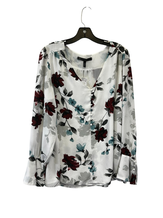 Top Long Sleeve By White House Black Market In Floral Print, Size: L