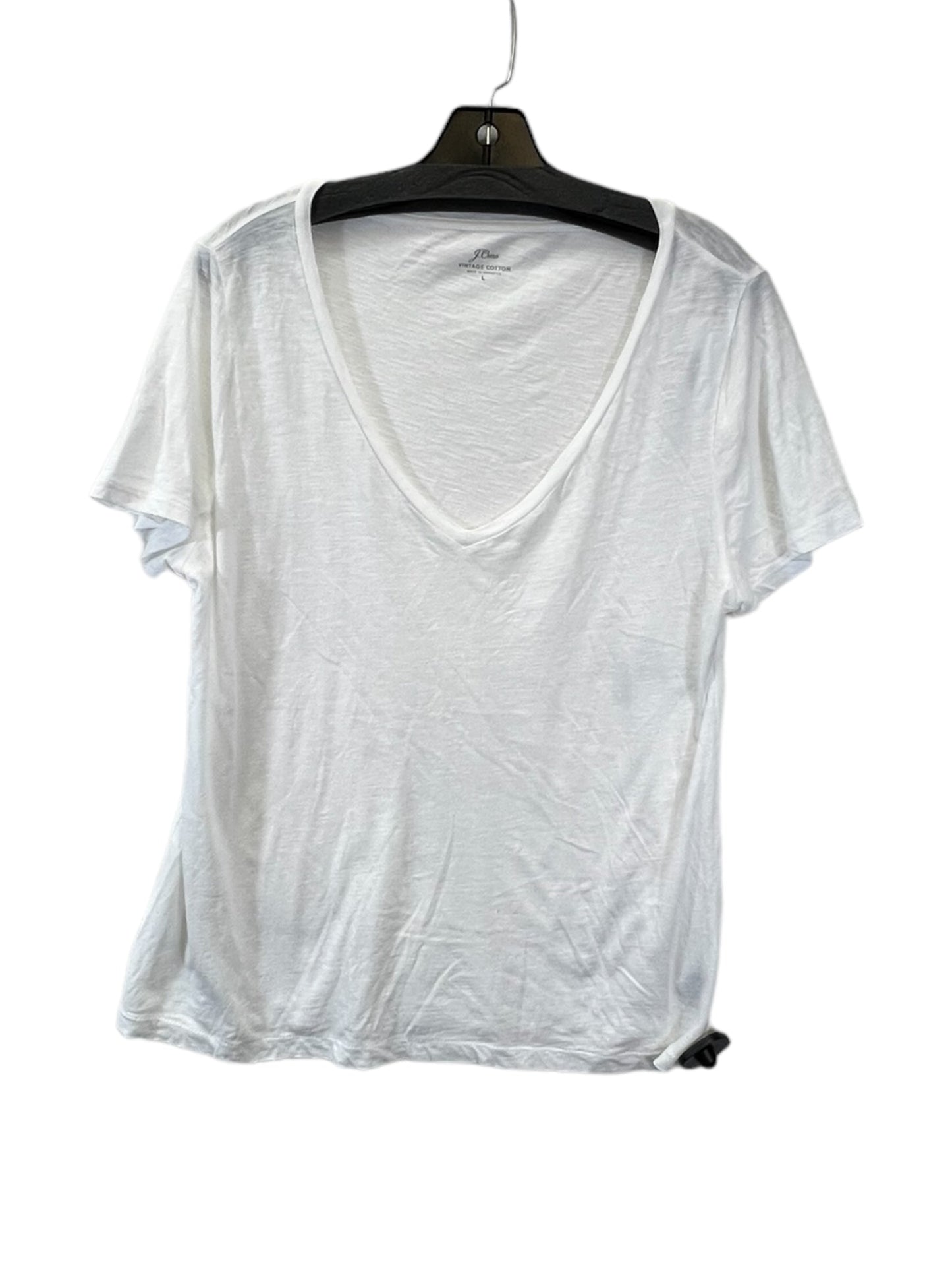 White Top Short Sleeve Basic J. Crew, Size L