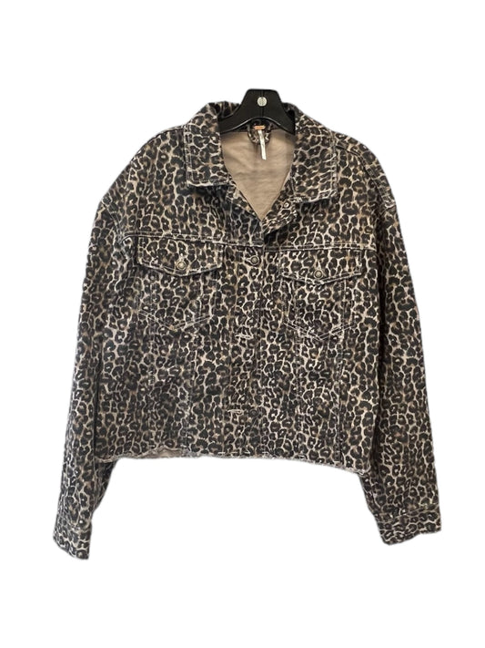 Jacket Denim By Free People In Animal Print, Size: L