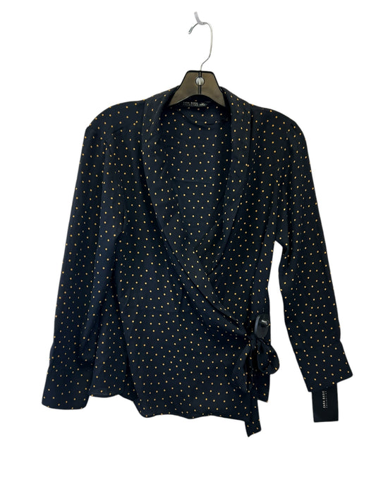 Top Long Sleeve By Zara Basic In Polkadot Pattern, Size: S